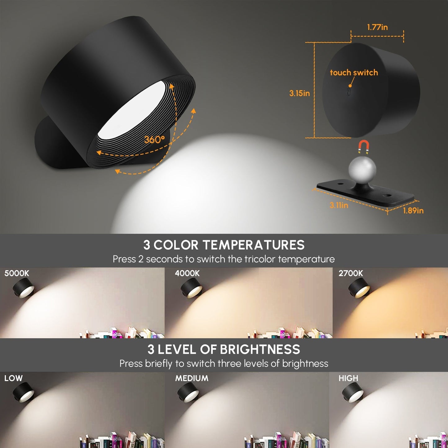 Sleek LED Closet Light (Rechargeable Battery)